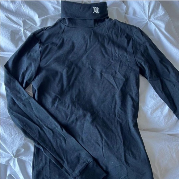Misbhv black Turtleneck Logo Embroidered Long Sleeve Top size XS m monogram - Picture 3 of 5